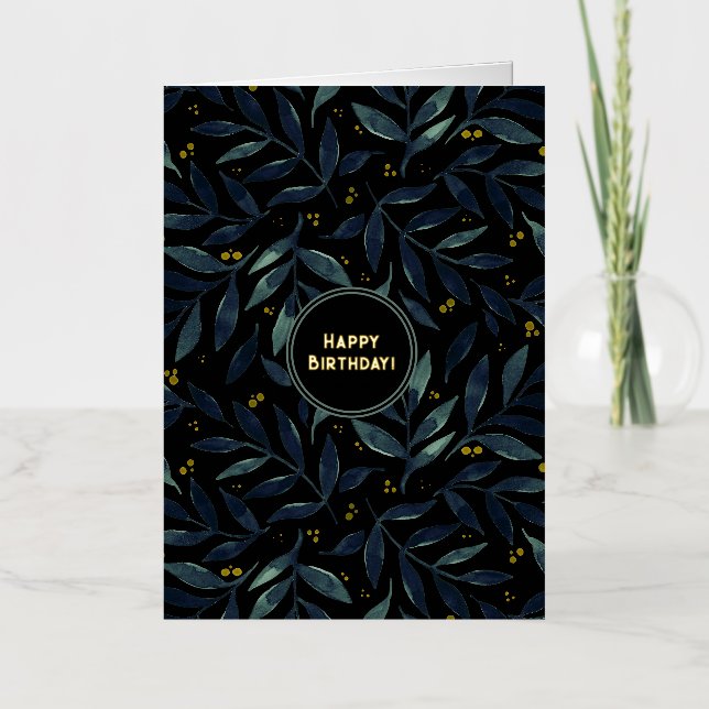 Happy Birthday elegante Blumenäste (Vorderseite)