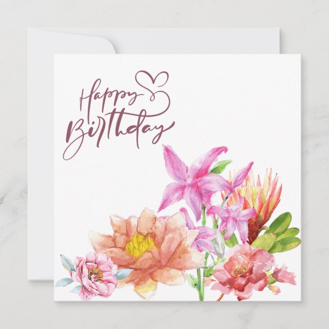 Happy Birthday Elegante Einladung (Vorderseite)