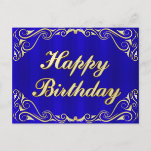 Happy Birthday Elegante Regal Gold Grußkarte Ankündigungspostkarte