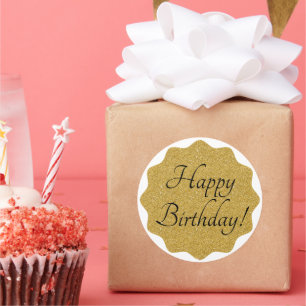 Happy Birthday Elegante Runder Aufkleber
