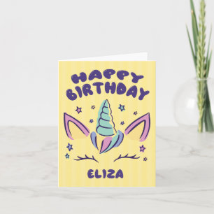 Happy Birthday Eliza    Unicorn Birthday Card Karte