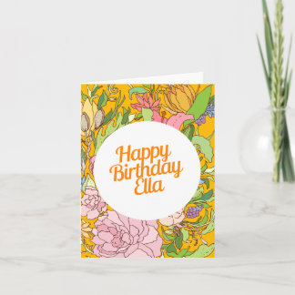 Happy Birthday Ella | Floral Birthday Card Karte