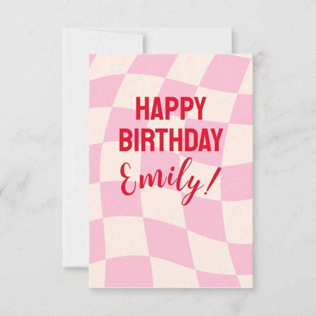 Happy Birthday Emily Individuelle Name Personalisi Karte (Vorderseite)