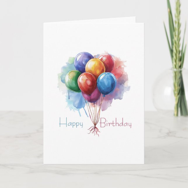 Happy Birthday Employee Unique Balloons Card Karte (Vorderseite)