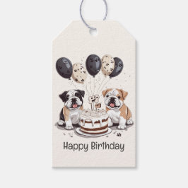 Happy Birthday English Bulldogs Geschenkanhänger