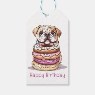Happy Birthday English Bulldogs Geschenkanhänger