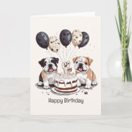 Happy Birthday English Bulldogs Karte