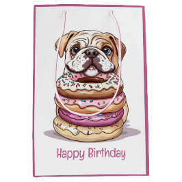 Happy Birthday English Bulldogs Mittlere Geschenktüte