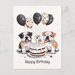 Happy Birthday English Bulldogs Postkarte