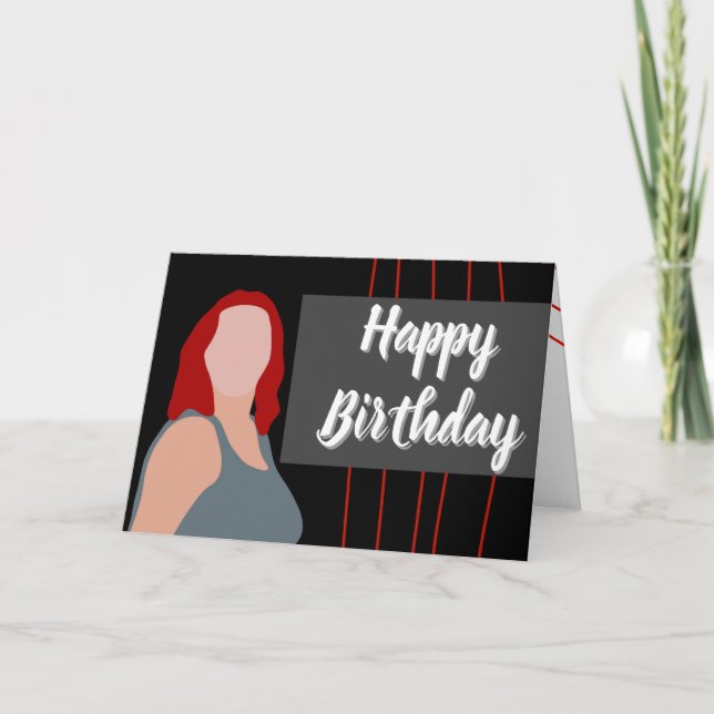 Happy Birthday Faceless Red Hair Dankeskarte (Vorderseite)
