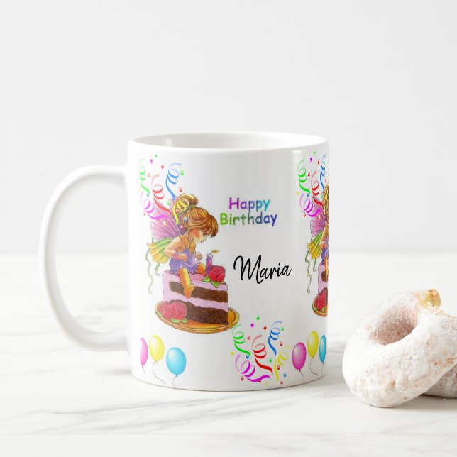 Happy Birthday Fairy Tasse (Mit Donut)