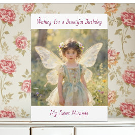 Happy Birthday Fairy Themed Personalized Girl's  Karte