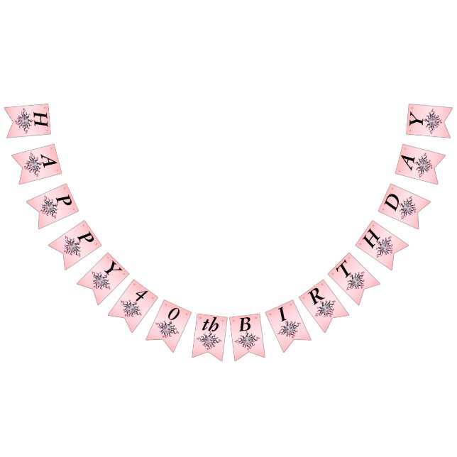 Happy Birthday Fantasy Sun Hübsche Gesichter Pink  Wimpelkette (Alle)
