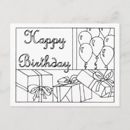 Happy Birthday Farbe it in Postcard Postkarte