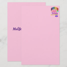 Happy Birthday farbenfroh rosa Lila Stationery Briefpapier