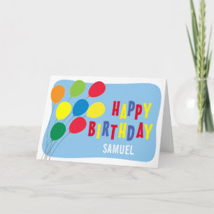 Happy Birthday farbenfrohe Balloons Boys Birthday Karte