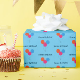Happy Birthday farbenfrohe Balloons Cartoon Geschenkpapier
