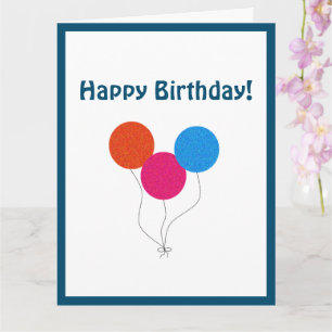 Happy Birthday farbenfrohe Balloons Cartoon Karte