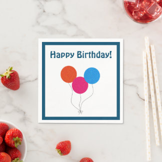 Happy Birthday farbenfrohe Balloons Cartoon Serviette