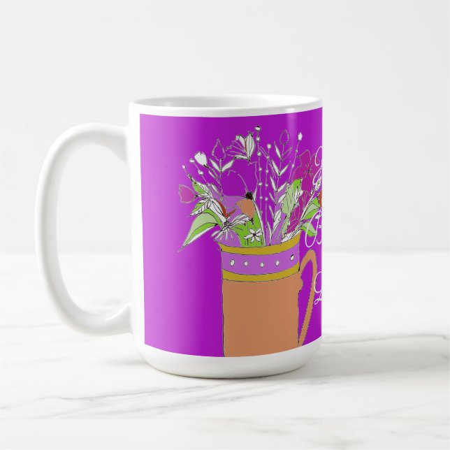 Happy Birthday farbenfrohe Blume Kaffeetasse (Links)
