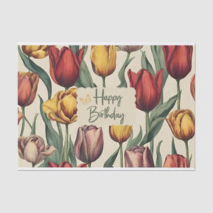 Happy Birthday farbenfrohe Tulip Blume Seidenpapier