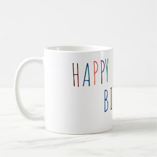 Happy Birthday farbenfroher Schriftart Kaffeetasse
