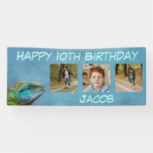 Happy Birthday Farbige Iguana Foto Name Template Banner