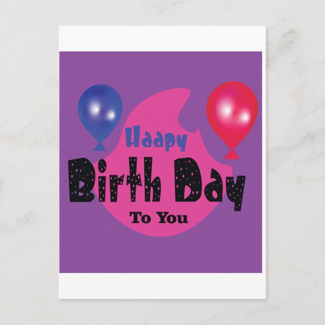 Happy Birthday – Farbige Party-Feiergestaltung Postkarte (Vorderseite)
