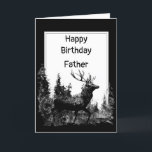 Happy Birthday FATHER Vintage Stag, Deer Animal Karte<br><div class="desc">Happy Birthday Dad  FATHER Vintage Stag,  Deer Animal,  Wildlife,  Nature</div>