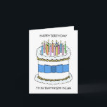 Happy Birthday Favorite Son in Law Karte<br><div class="desc">Ein einfaches Bild eines weißen Geburtstagskuchens mit Kerzen und einem blauen Bogen. Das Bild wird durch die Worte "Happy Birthday zu meinem Lieblingssohn im Gesetz" begleitet.</div>