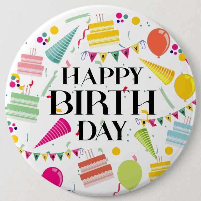 Happy Birthday-Feiern   Button (Vorderseite)