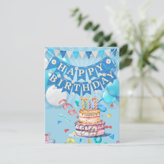 Happy Birthday Feiertagskarte (Stehend Vorderseite)