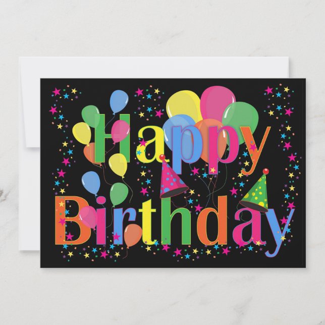 Happy Birthday Feiertagskarte (Vorderseite)
