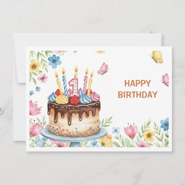Happy Birthday Feiertagskarte (Vorderseite)