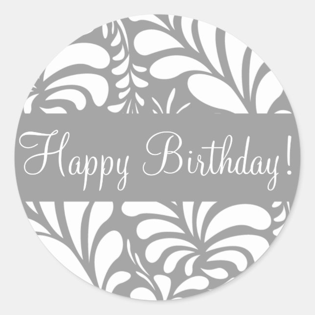 Happy Birthday Fern Flora Envelope Sticker Siegel (Vorderseite)