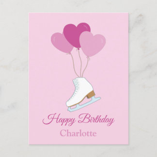 Happy Birthday Figure Skating Postcard Postkarte