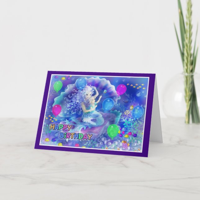Happy Birthday Fish style 009 Karte (Vorderseite)