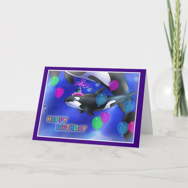 Happy Birthday Fish style 010 Karte (Vorderseite)