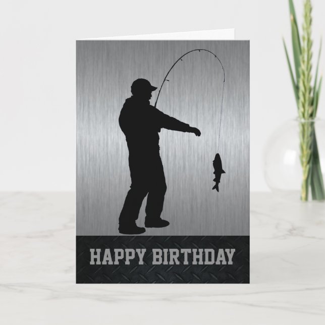 Happy Birthday Fishing Card Karte (Vorderseite)