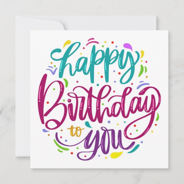 Happy Birthday Flat Card Einladung (Vorderseite)