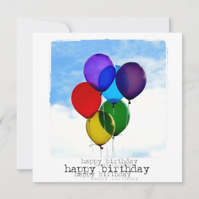 Happy Birthday Flat Foto Card Karte (Vorderseite)