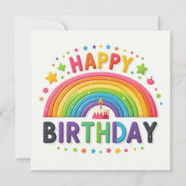 Happy Birthday Flat Holiday Card Feiertagskarte
