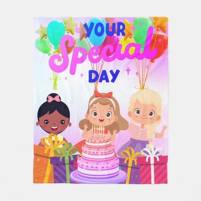 Happy Birthday Fleece Blanket (Vorderseite)