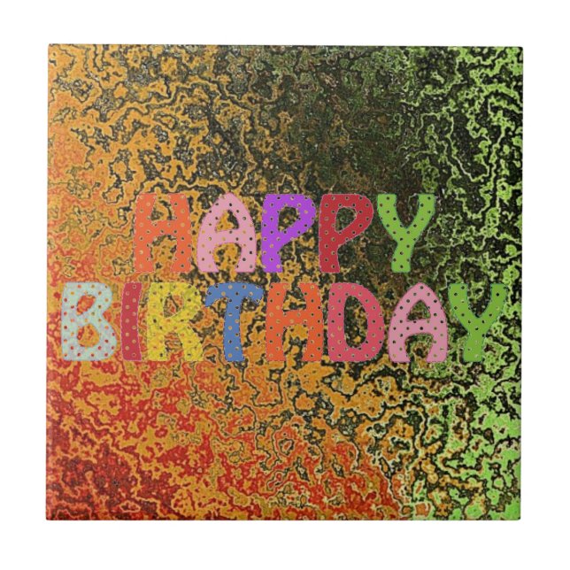 Happy Birthday Fliese (Vorderseite)