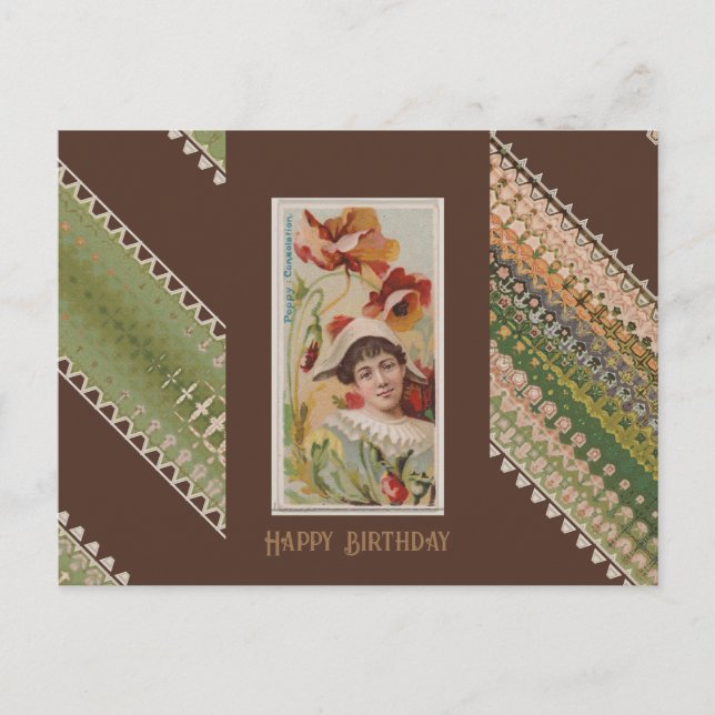 Happy Birthday Floral Beauties 48 Postkarte (Vorderseite)