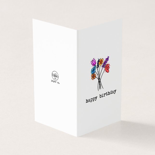 Happy Birthday Floral Folded Card Pack (Vorderseite)