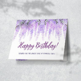 Happy Birthday Floral Folded Holiday Card Feiertagskarte