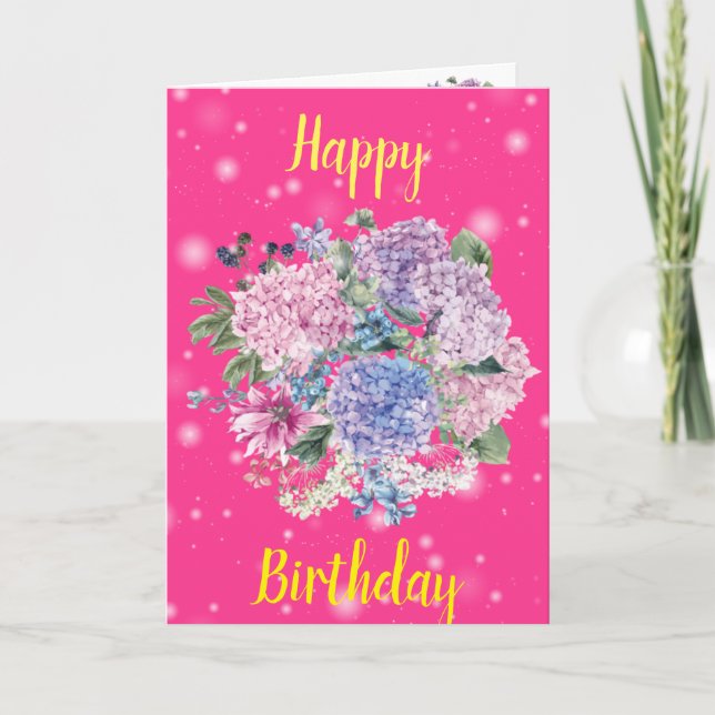 Happy Birthday Floral Karte (Vorderseite)