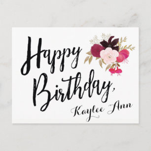 Happy Birthday Floral Postcard für sie Postkarte