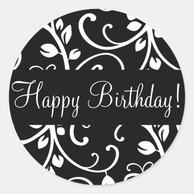 Happy Birthday Floral Vine Envelope Sticker Siegel (Vorderseite)